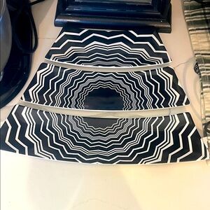 Missoni for Target classic Black and White 3pc Zigzag Stoneware Plate set